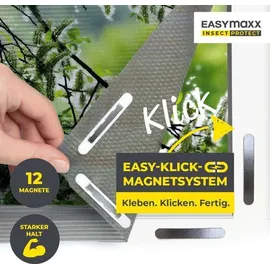 EasyMaxx Fliegengitter mit Pollenschutz 150 x 130 cm Grau