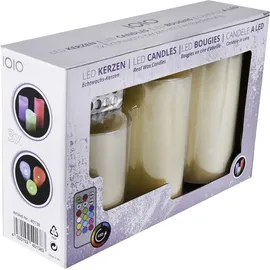 IOIO LED Echtwachskerze 3 St. elfenbein