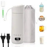 Vexnaro Reisewasserkocher 400 ml, Elektrischer Wasserkocher Klein, Tragbare Wassertasse 300 W mit Temperatureinstellung und Automatischer Abschaltung für Tee, Kaffee, Reise