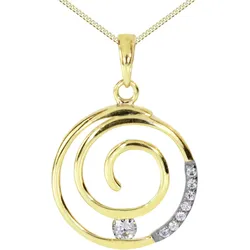Kette mit Anhänger OSTSEE-SCHMUCK "Ostsee-Schmuck Kette mit Anhänger Spirale" Gr. 45, gold (goldfarben), Halsketten, Damen, 45cm, Gelbgold 333, L: 42cm