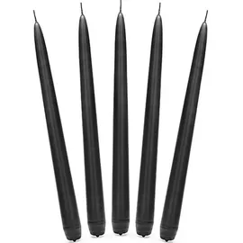 Partydeco Spitzkerze 24 cm schwarz 10 St.