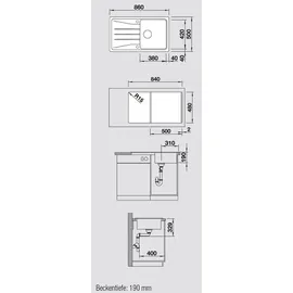 Blanco Sona 5 S anthrazit + Handbetätigung