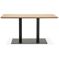 Kadima Design Designer-Tisch – Stabile Metallstruktur, Holzplatte in Naturholz, 150 x 70 cm, Multifunktional