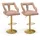 Costway Barhocker Samt rosa 2er Set