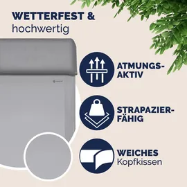 CASARIA Liegestuhl 60 x 110,5 x 118 cm grau klappbar 2 St.