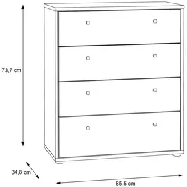 Forte Kommode Faik Holzoptik Vintage Braun