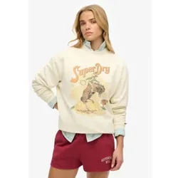 Superdry für Damen. W2012247A Sweatshirt Souvenir beige (XS), Lässig, Baumwolle