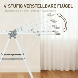 Homcom Wäscheständer 1,565 m Weiß