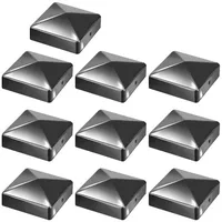 Clanmacy Pfostenkappe 10x Pfostenkappe Pyramide 71x71mm Zaunkappe für Pfosten Schwarz schwarz 7.1 cm