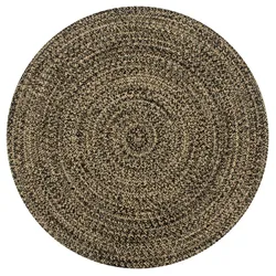 vidaXL Teppich Handgefertigt Jute Schwarz und Natur 120 cm