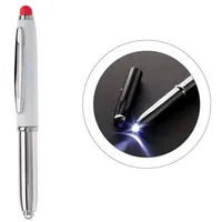 Cuurts Touchpen Kugelschreiber mit LED Licht / Farbe: silber/weiß