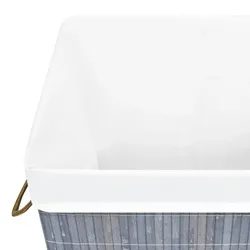 vidaXL Bambus-Wäschekorb : Farbe - Grau, Größe - 60 L