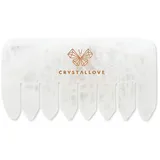 CRYSTALLOVE Kopfhaut Massagekamm aus Bergkristall - Männer und Frauen, Kopfpflege, Entspannung, Akupunktmassage - Kopfmassage Stimulator -Naturstein - Mehrzweckmassage