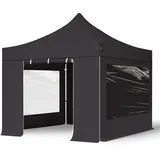 TOOLPORT Faltpavillon 3 x 3 m inkl. 4 Seitenteile Schwarz