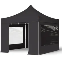 TOOLPORT Faltpavillon 3 x 3 m inkl. 4 Seitenteile Schwarz