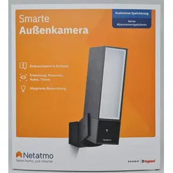 Netatmo NOC01-DE Presence Outdoor-Sicherheitskamera mit Objekterkennung, WLAN, Schwarz