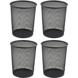 Home4You Papierkörbe 20 l 4-tlg. schwarz