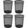 Home4You Papierkörbe 20 l 4-tlg. schwarz