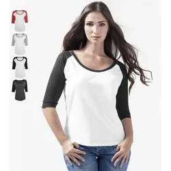 Build Your Brand - Damen 3/4-Arm Baseball bis 5XL T-Shirt