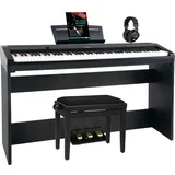 Steinmayer P-60 SM Stagepiano Home Set (88 Tasten und passendem Unterbau, Hammermechanik, Anschlagdynamik, 128-fach polyphon, 14 Sounds, inkl. Pianobank, Kopfhörer, Notenhalter, Noten) schwarz