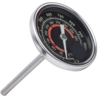 Fdit Grill Thermometer, BBQ Thermometer 84mm Lange Sonde Edelstahl Fleischthermometer Ofenthermometer mit Zifferblattanzeige für Grills, Smoker, Räucherofen und Grillwagen, 0-500°C Messbereich