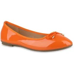 Damen Klassische Ballerinas in Orange Lack