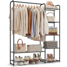 Songmics Garderobenständer 29 x 112 x 158,4 cm Mattschwarz