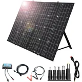 Faltbares Solarpanel 120W mit 10A Controller-120W Tragbares Solarpanel für tragbare Kraftwerke und RV-Batterien Camping-Handys Laptop,12V/24V Monokristallin (hohe Effizienz) Ladegerät-USB-Ausgängen