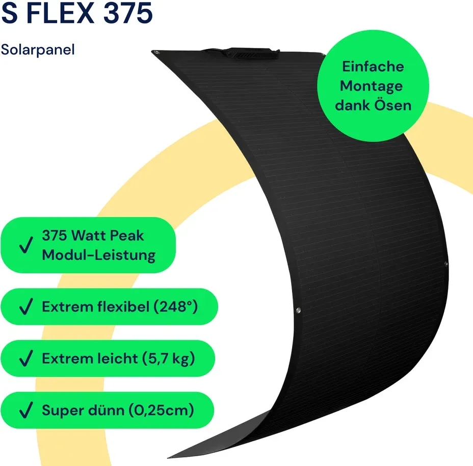 Solarmodul - Flexibel - Full Black - 375Wp