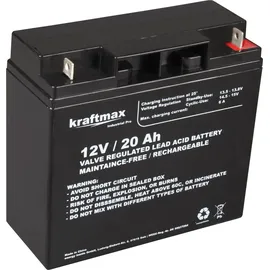 kraftmax Industrial Pro Bleiakku [ 12V 20Ah AGM Hochleistungs- Blei Akku der Neusten Generation