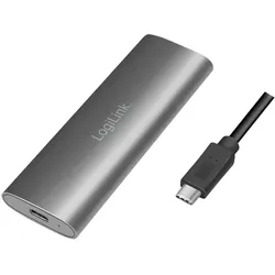 LOGILINK Festplattengehäuse UA0389, M.2 PCIe NVMe SSD,SATA SSDs, silber