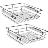Cecaylie Teleskopschublade 50cm Küchenschublade, Schrankauszug,Küchenschrank Auszug Nachrüsten,Küchenschubladen aus Metall Einbauschublade für Spülschrank,Schrank Schubladen Ausziehbar,6Stück