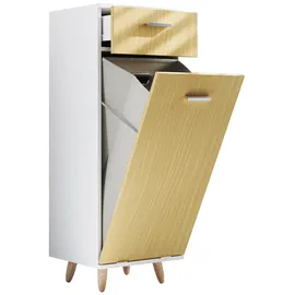 VCM Holz Wäscheschrank Wäschetruhe Wäschebox Wäschekorb Maße ca. H. 97 x B. 40 x T. 35 cm - weiß,