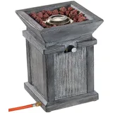 Carlo Milano Gasfeuerstelle: Kompaktes Gas-Heiz- & Dekofeuer für Terrasse und Garten (Gaskamin Terrasse, Gasfeuerstätte Garten, Heizstrahler Terrassenheizer)