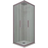 ECK-DUSCHKABINE KLARGLAS LAVENDEL PROFIL 80X80 CM MOD. KOLORS