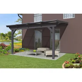 SKANHOLZ Terrassenüberdachung Ancona 434 x 350 cm schiefergrau