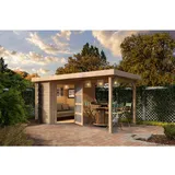 Woodfeeling Schwandorf 3 4,68 x 2,13 m natur inkl. Anbaudach