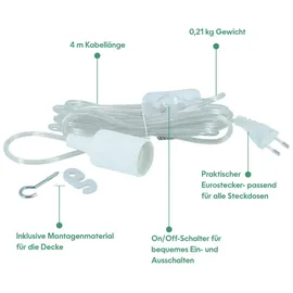 Venso E27 Fassung mit Kabel 4 m