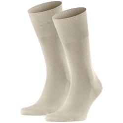 FALKE Herren Socken 2er Pack - Airport, Kurzstrumpf, Freizeit- und Business-Socken, Unifarben Beige 43-44