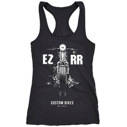 Neverless Tanktop Damen Tank-Top Biker Motorrad Chopper Motiv Front Vintage Racerback Neverless® schwarz M