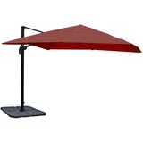 MCW Ampelschirm A96 3x3m Alu Bordeaux mit Ständer