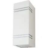 ETC Shop Außen Wand Leuchte weiß Fassaden ALU UP DOWN Garten Lampe Balkon im Set inkl LED Leuchtmittel