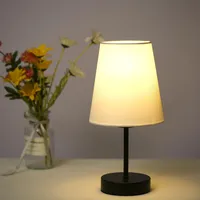 GBLY Nachttischlampe Touch Dimmbar Warmweiß Licht mit Stoff Lampenschirm