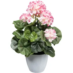Kunstblume CREATIV GREEN "Geranienbusch", beige (creme), H:34cm Ø:20cm, Polyester, Kunstpflanzen
