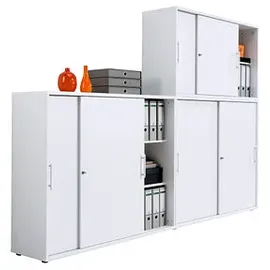 Hammerbacher Schiebetürenschrank V1752S/5/5/RE lichtgrau 1 Fachboden 120,0 x 40,0 x 74,8 cm