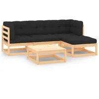 vidaXL 5-tlg Garten-Lounge-Set mit Kissen Kiefer Massivholz Modell 80