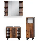 Vicco Fynn 3 Teile braun mit Beleuchtung