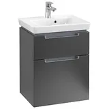 Villeroy & Boch Subway 2.0 Waschtischunterschrank A90710PD 48,5x59x38cm, 2 Auszüge, Griff chrom, black matt lacquer