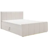 kaiser möbel Boxspringbett Berg mit Matratze, Stoff Komodo Beige, 120x200 cm - Beige