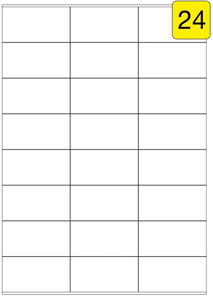 Etiketten weiß 70 x 37 mm 100 Blatt 2400 Stück Inkjet Laser